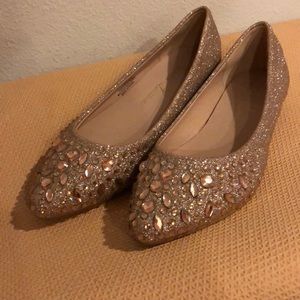 Gold Pointed Toe Flats